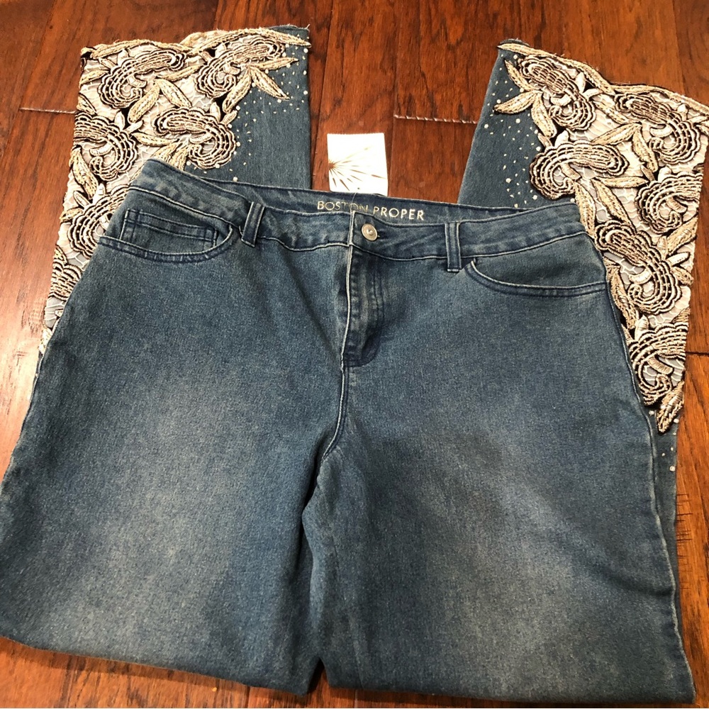 NEW Boston Proper Embellished Jeans